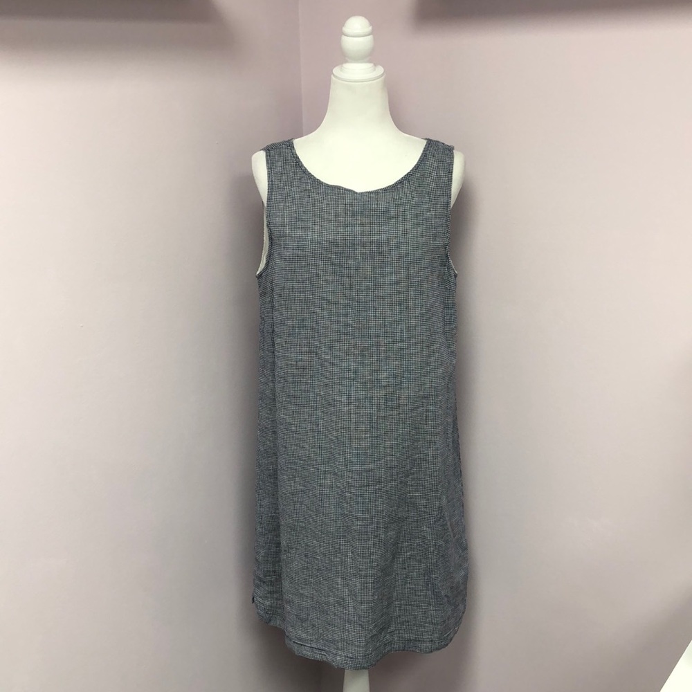 beachlunchlounge L Blue & White Checkered Dress